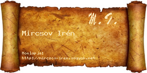 Mircsov Irén névjegykártya