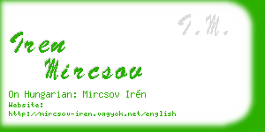 iren mircsov business card