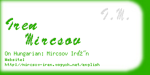 iren mircsov business card